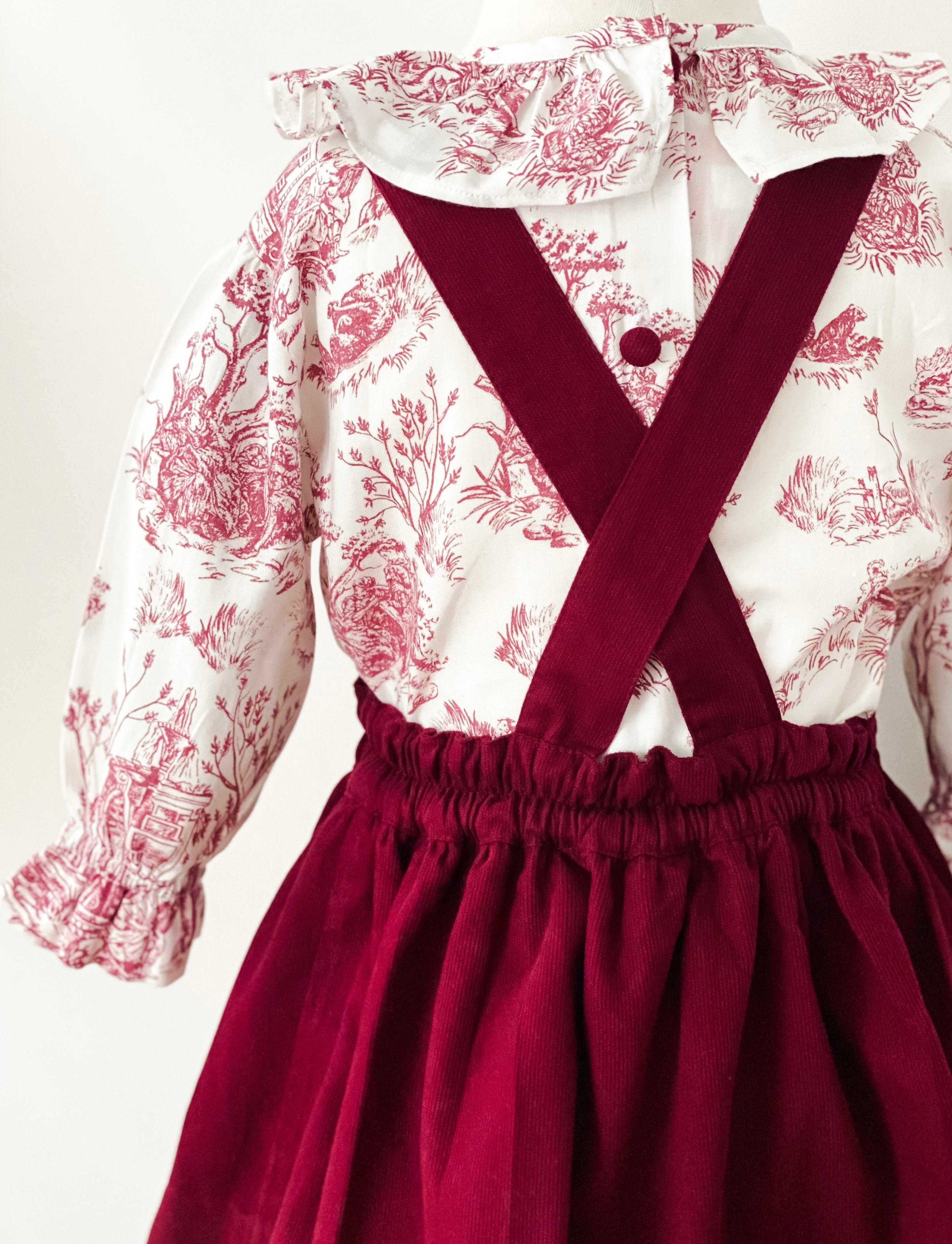 The hand smocked JOSEPHINA set - Toile de jouy