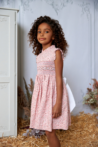 ** SOLD OUT ** The hand smocked IRIS dress - Pink Floral