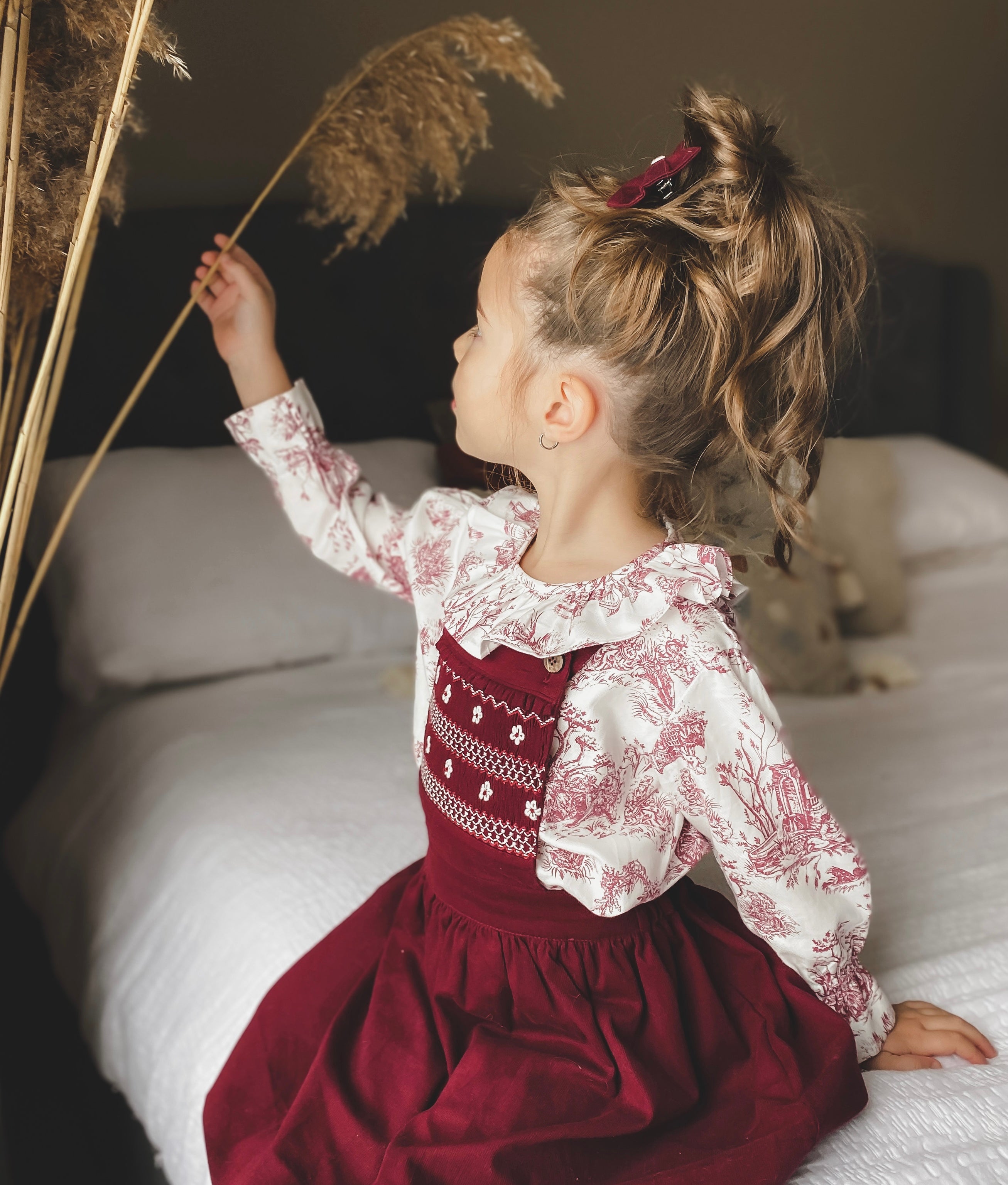 The hand smocked JOSEPHINA set - Toile de jouy