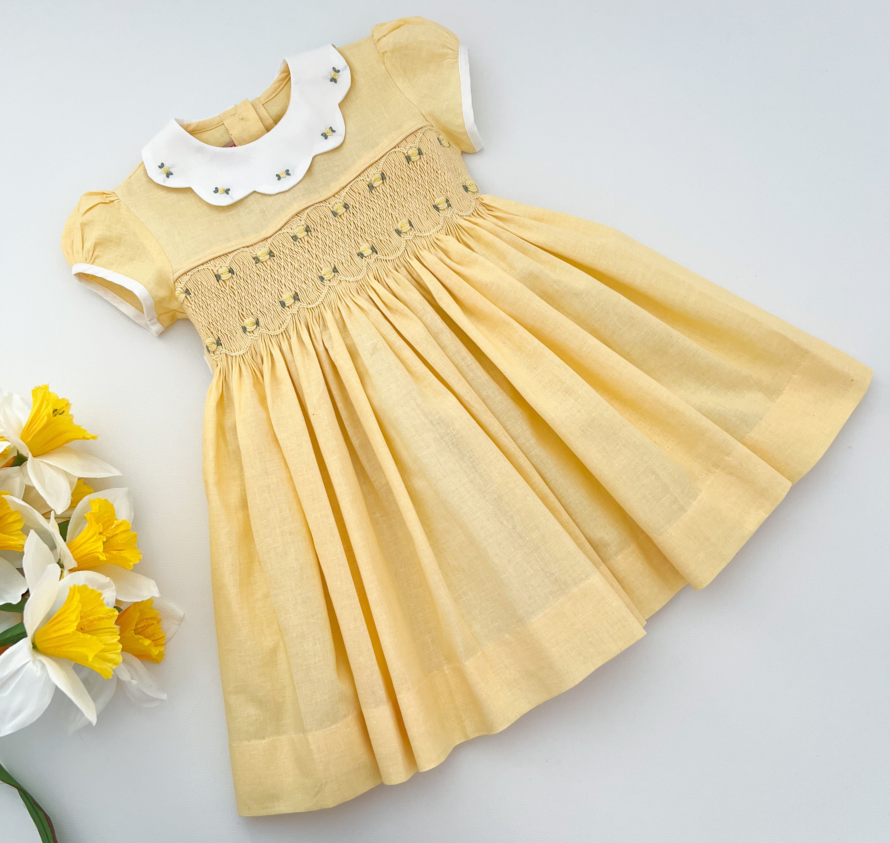 The hand smocked GRACE dress - in yellow