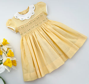 The hand smocked GRACE dress - in yellow