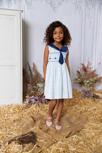 The hand smocked TESSA dress - Sailor