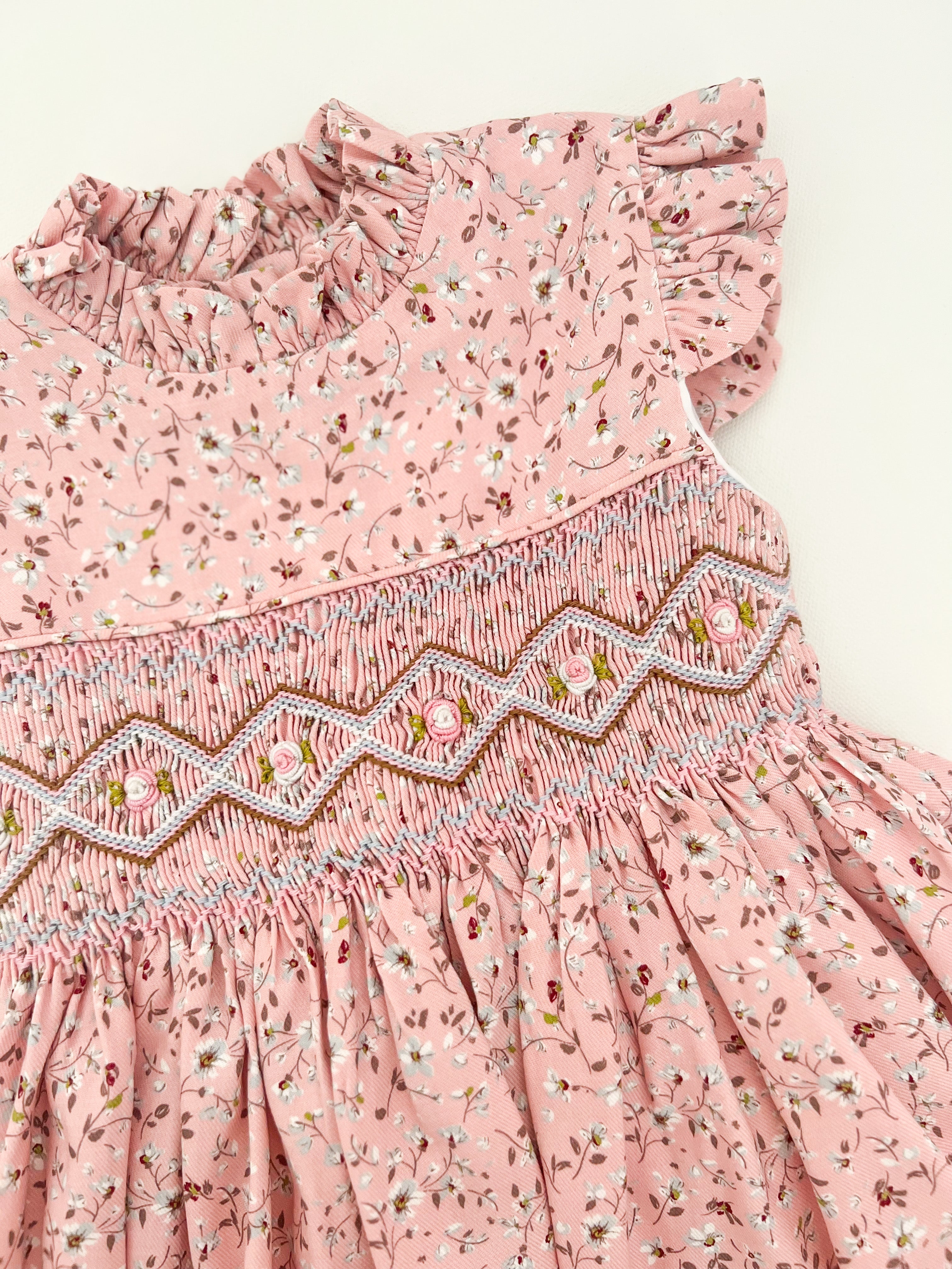 ** SOLD OUT ** The hand smocked IRIS dress - Pink Floral