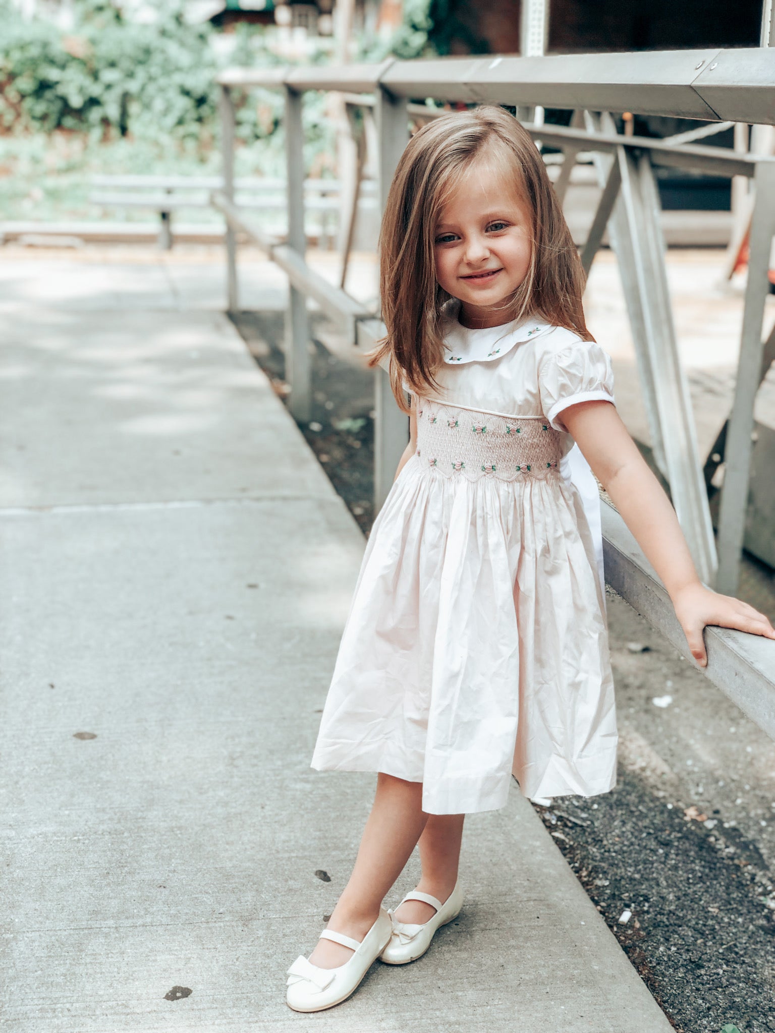 The hand smocked GRACE dress - in light pink