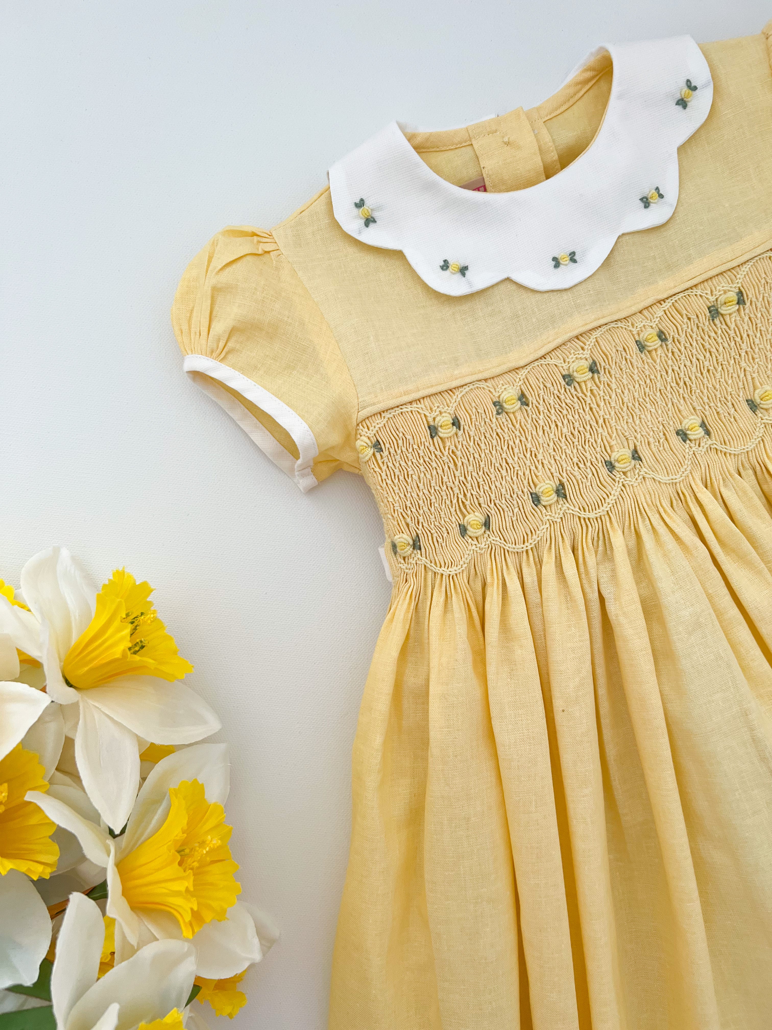 The hand smocked GRACE dress - in yellow