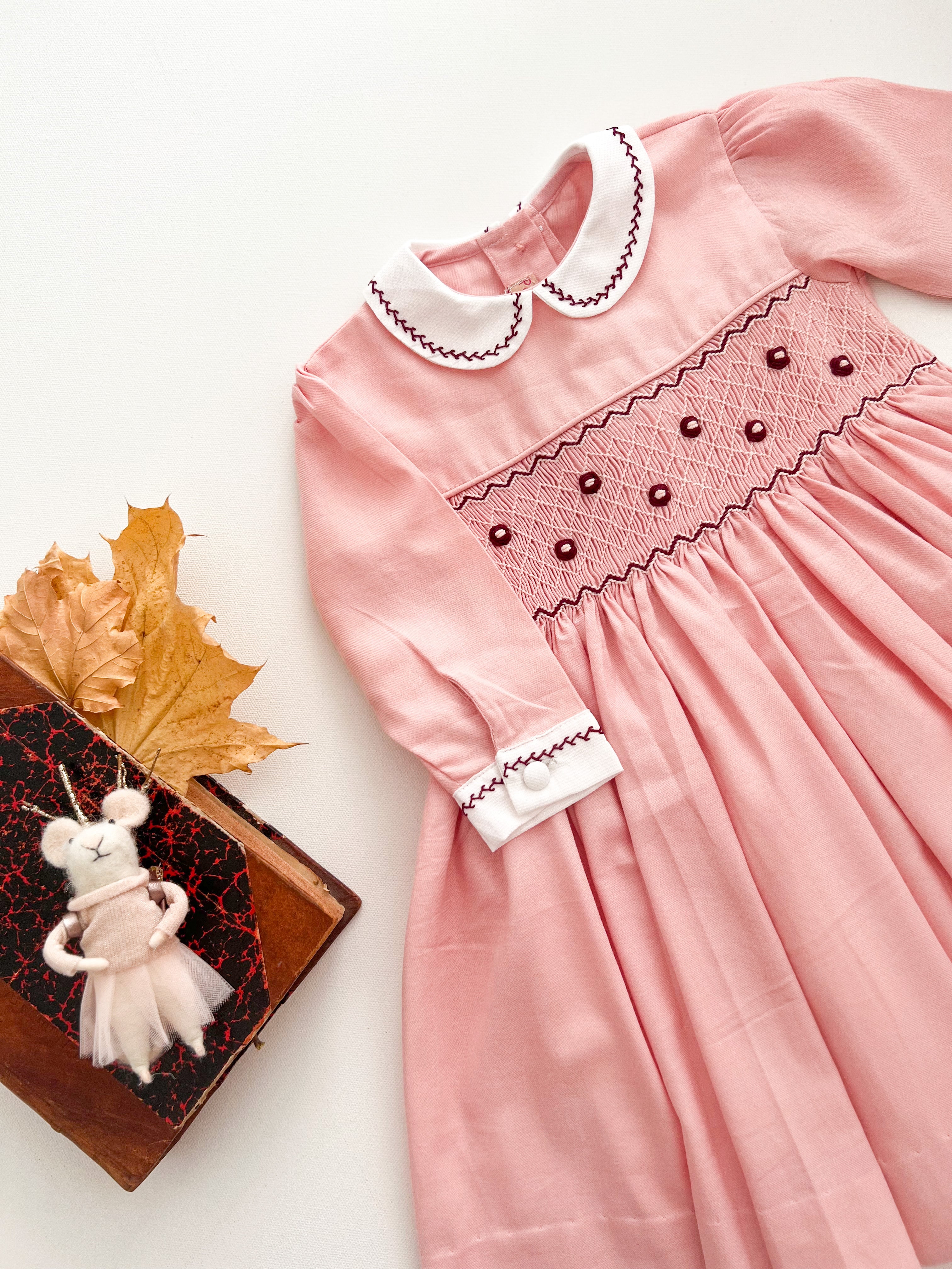 The hand smocked ANNE dress - Pink