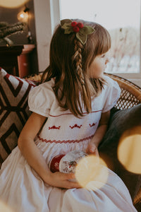 The hand smocked ANNE dress - White