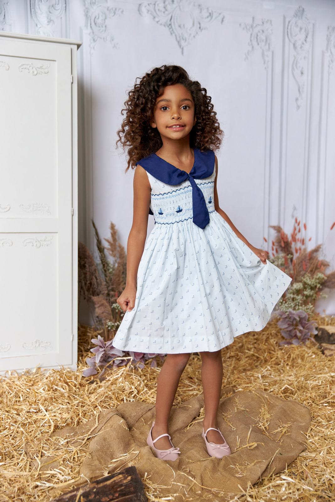 The hand smocked TESSA dress - Sailor