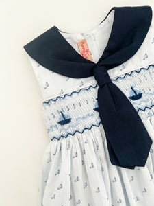 The hand smocked TESSA dress - Sailor